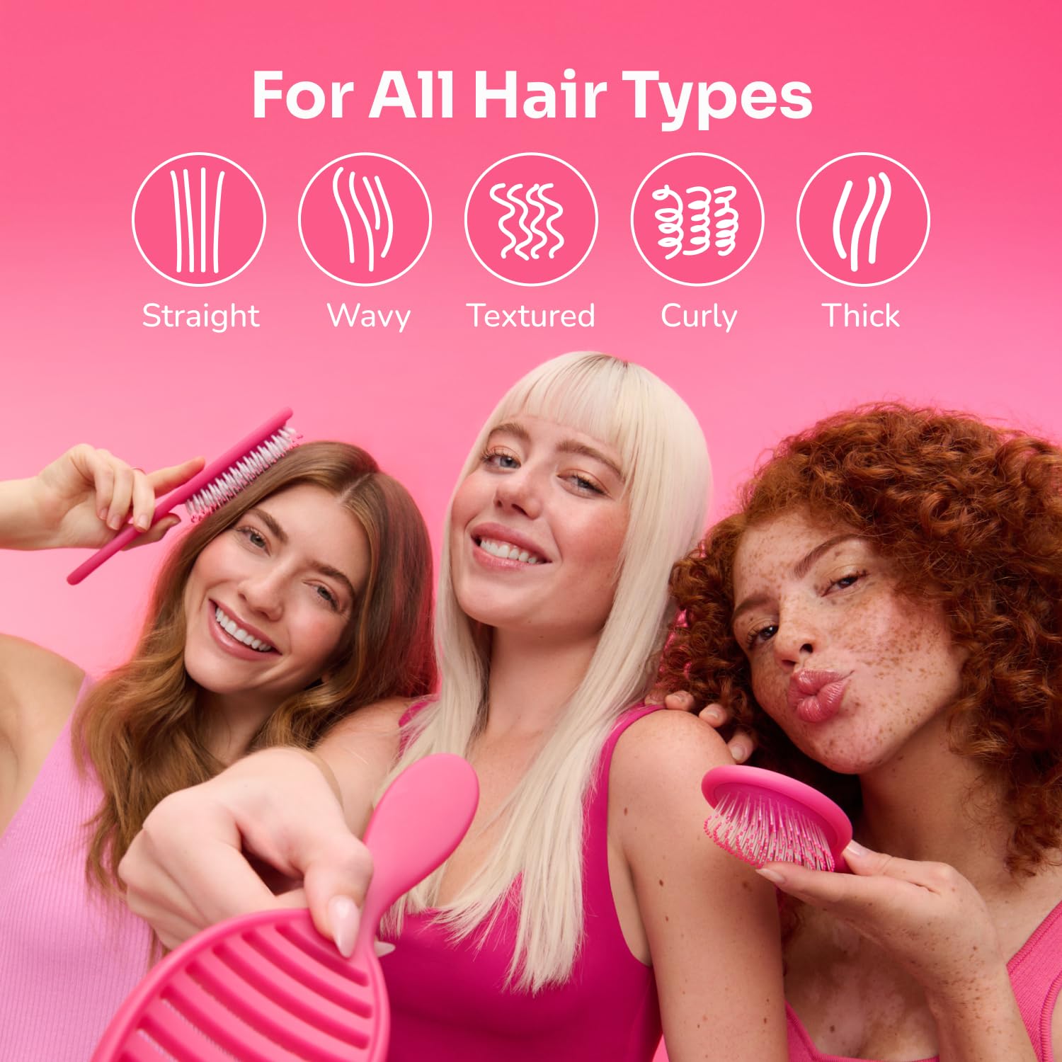 Wet Brush Cerdas flexibles reducen dolor al peinar.