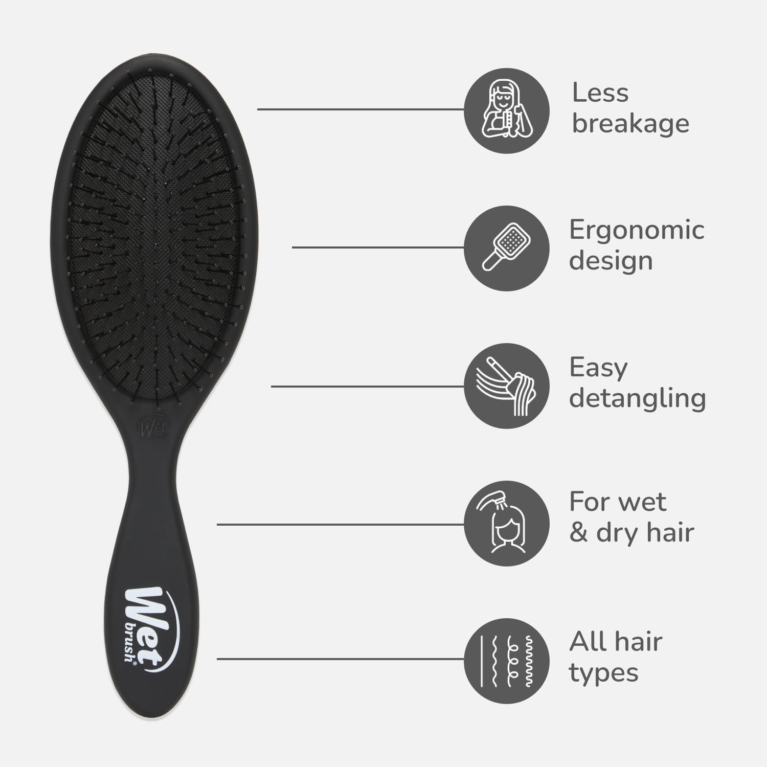 Wet Brush Desenredante Original desenredando cabello seco sin dolor
