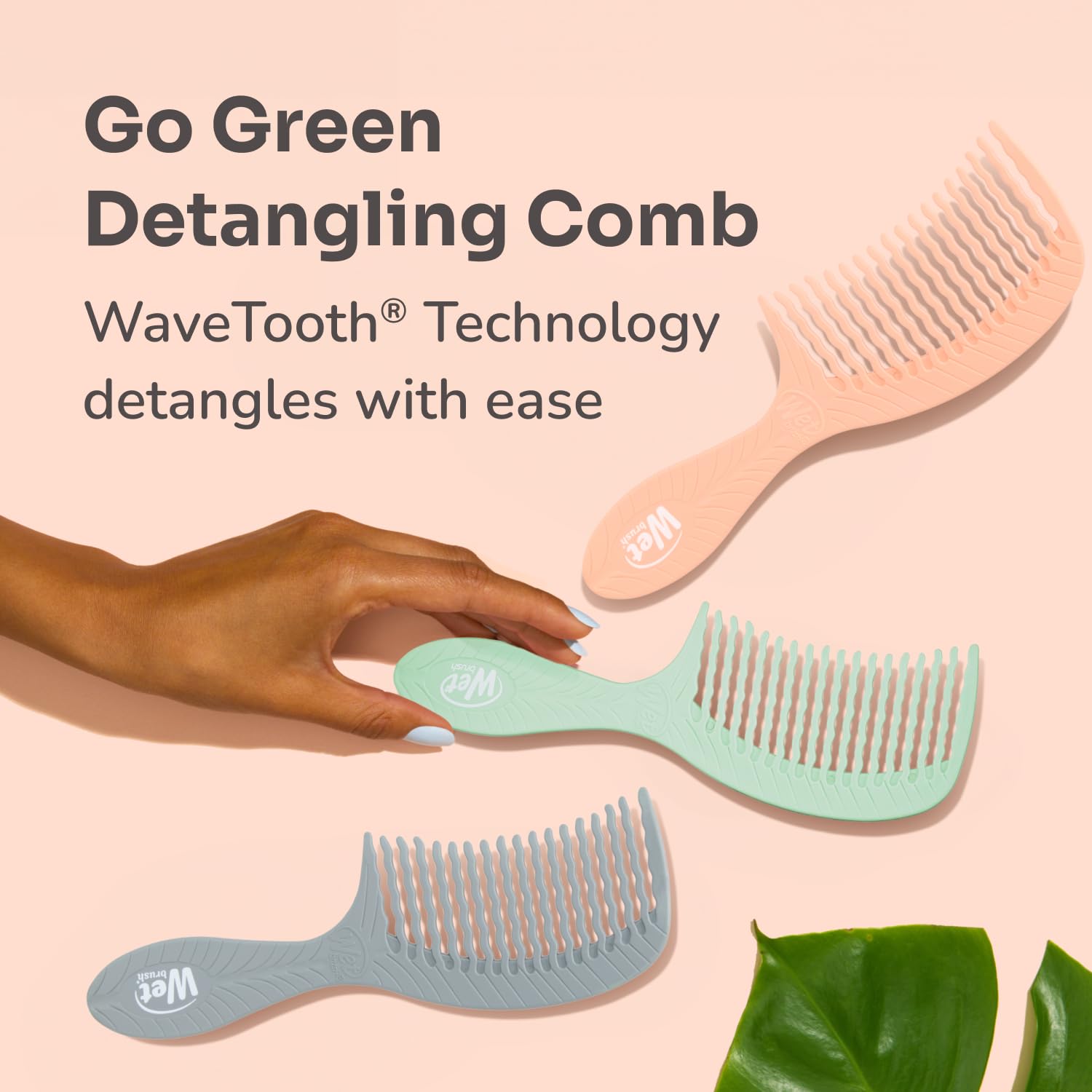 Wet Brush Go Green uso en cabello mojado para desenredar