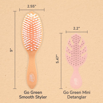 Brillo cómodo al desenredar desde la raíz con Wet Brush Go Green.