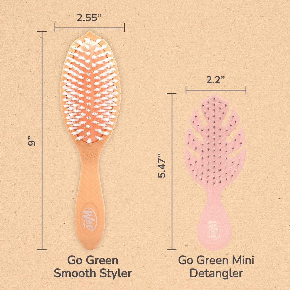 Brillo cómodo al desenredar desde la raíz con Wet Brush Go Green.