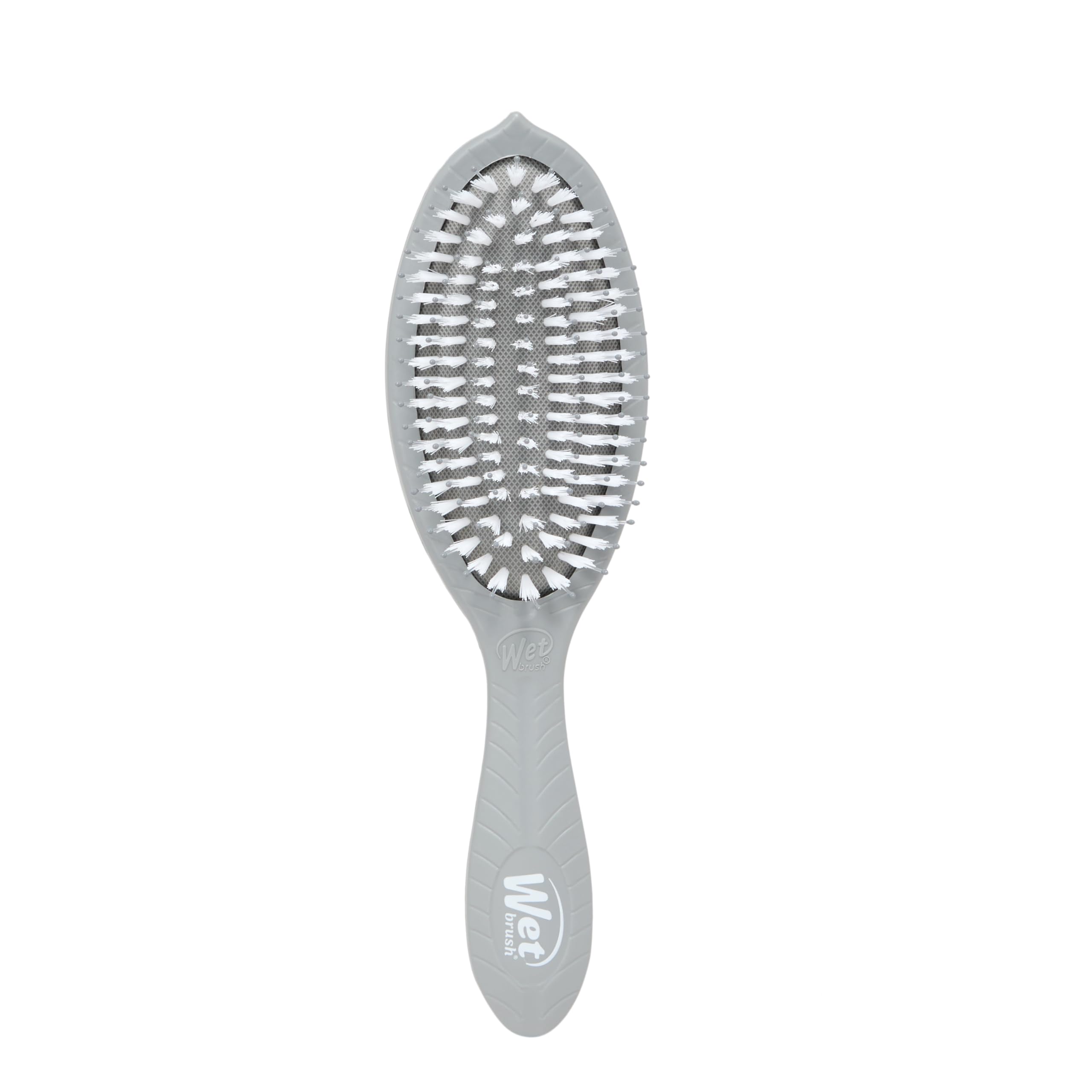 Wet Brush Go Green Charcoal cepillo visto de frente con cerdas Intelliflex para desenredar suave.