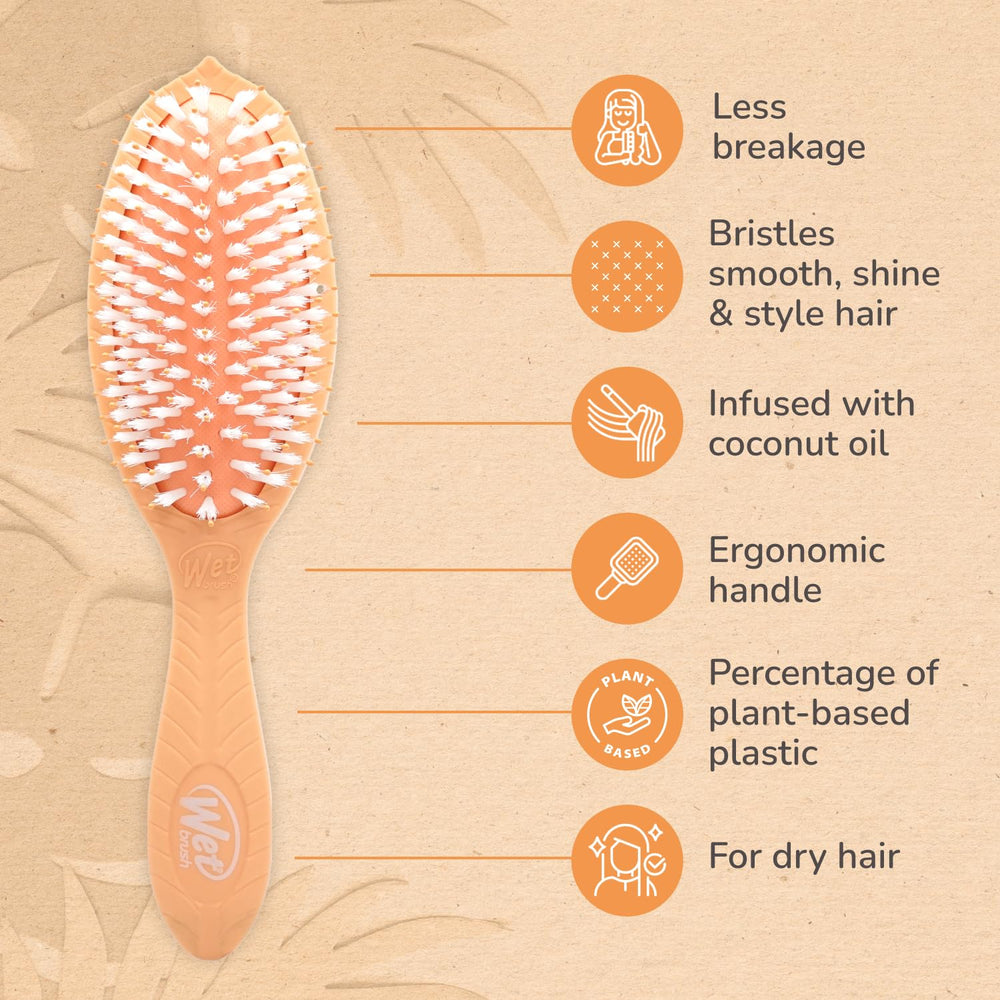 Almohadilla de coco Wet Brush Go Green para mayor suavidad.