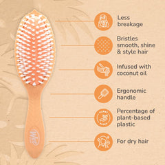 Almohadilla de coco Wet Brush Go Green para mayor suavidad.