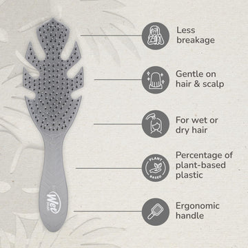 Wet Brush Go Green Detangler: cuerpo ergonómico para peinado diario cómodo.