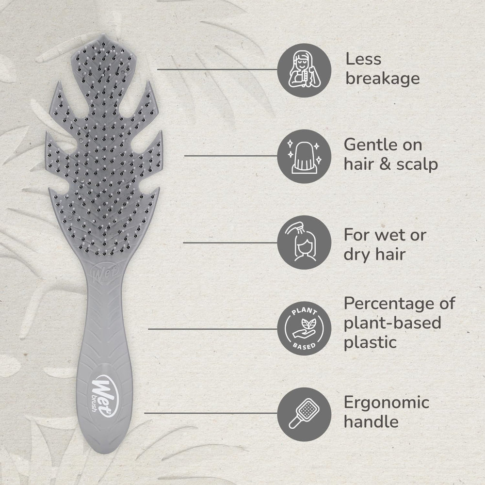 Wet Brush Go Green Detangler: cuerpo ergonómico para peinado diario cómodo.