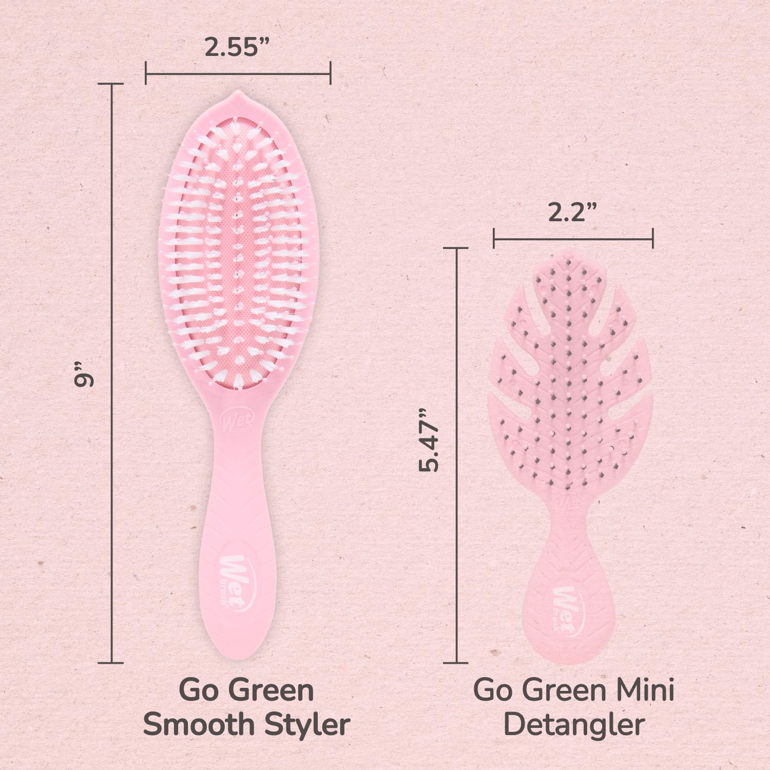 Wet Brush Go Green diseño ergonómico para uso cómodo
