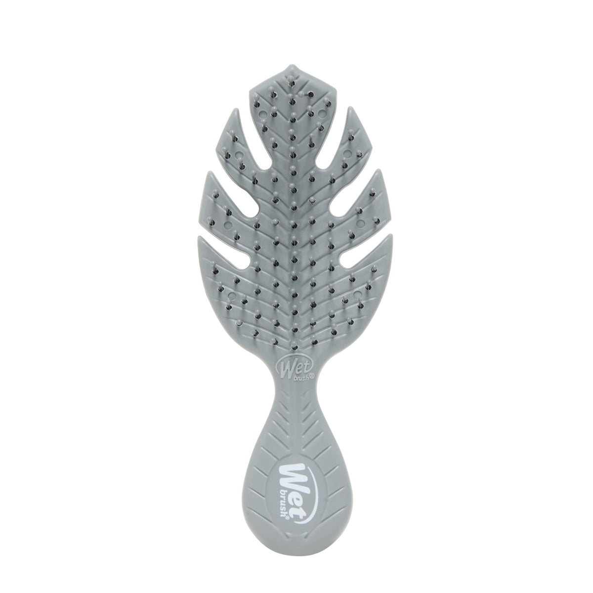 Cepillo Wet Brush Go Green Mini Detangler gris con diseño compacto para viajar