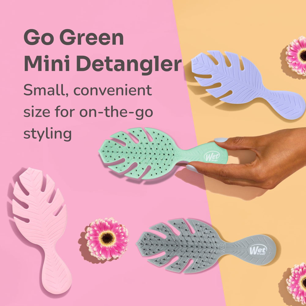 Fácil limpieza del Wet Brush Go Green Mini Detangler gris