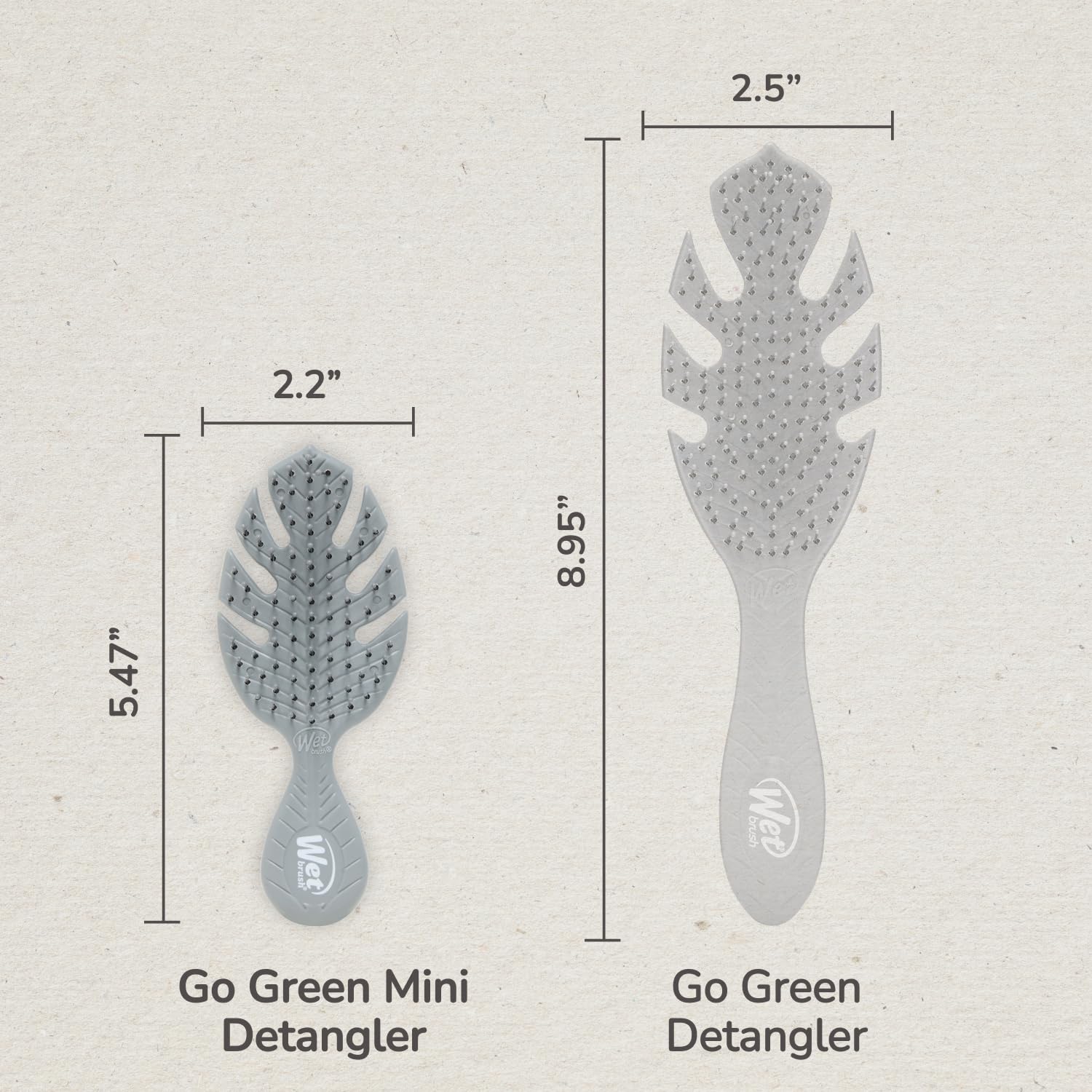 Tamaño portátil del Wet Brush Go Green Mini Detangler gris