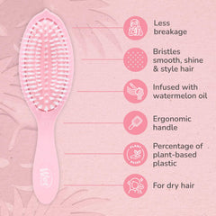 Wet Brush Go Green cepillo suaviza frizz al peinar cabello seco
