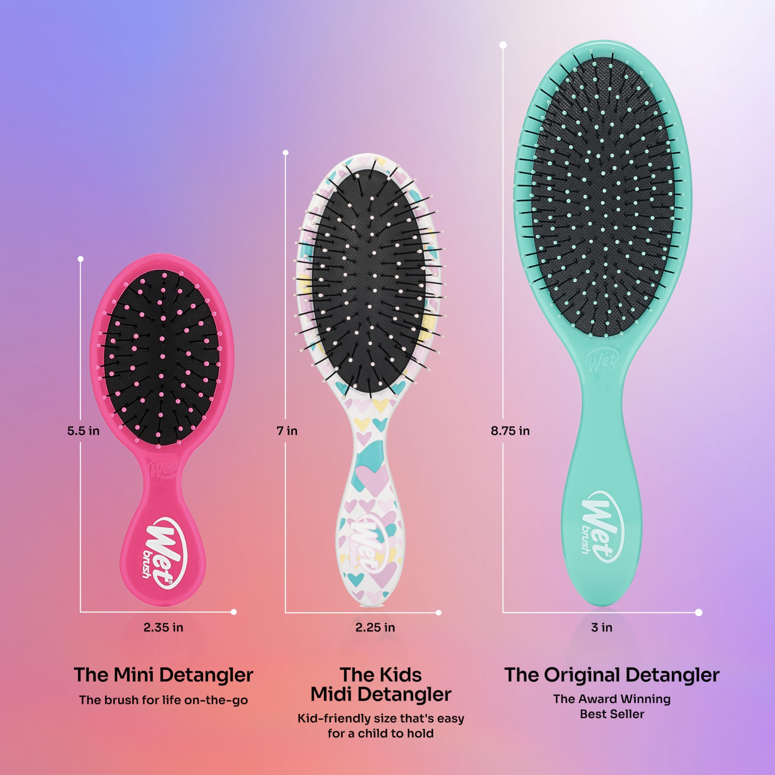 Wet Brush Kids Detangler Rainbows, perfecto para uso diario y tratamientos rápidos