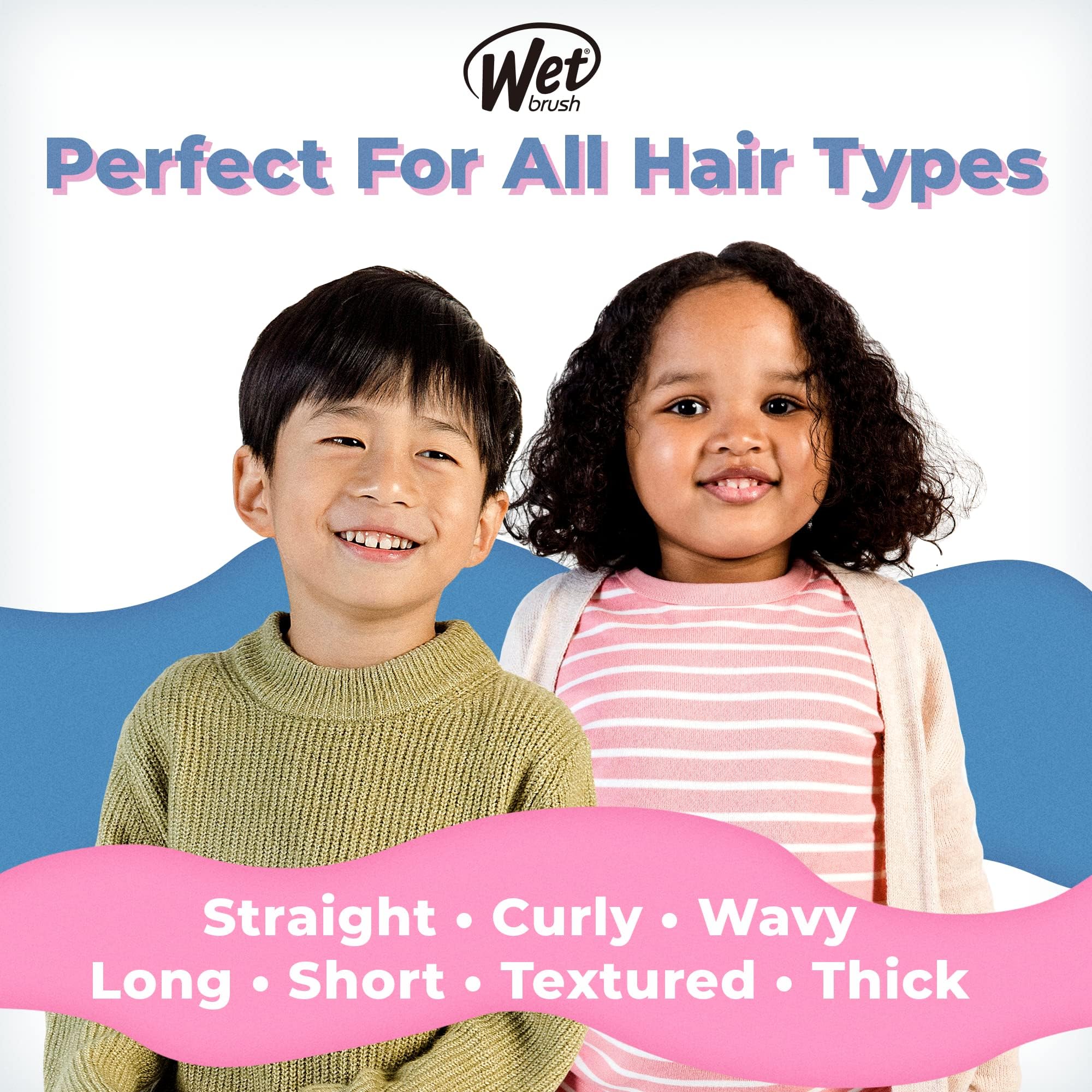 Wet Brush Kids Detangler Rainbows, diseño cómodo para manos infantiles durante el cepillado