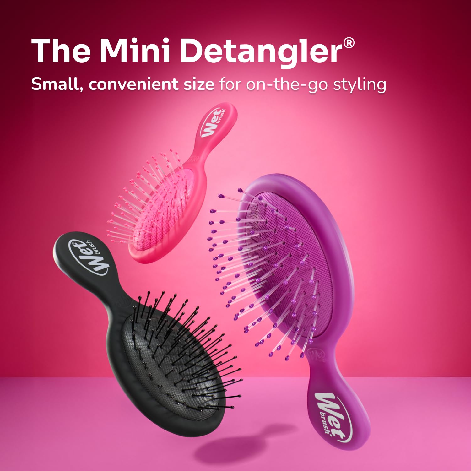 Wet Brush Mini Desenredante diseño ergonómico para un agarre cómodo.