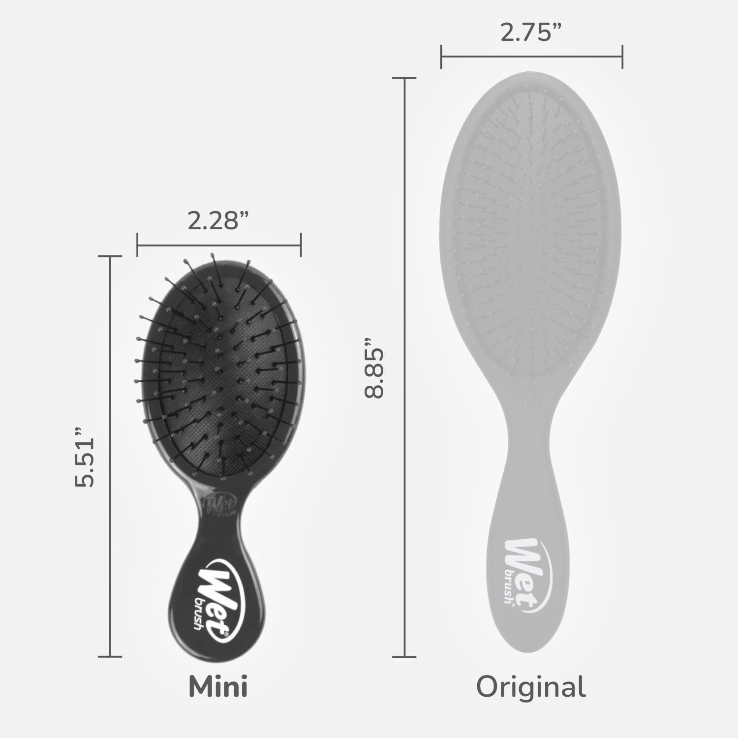 Wet Brush Mini Detangler para cabello rizado con desenredo eficiente.