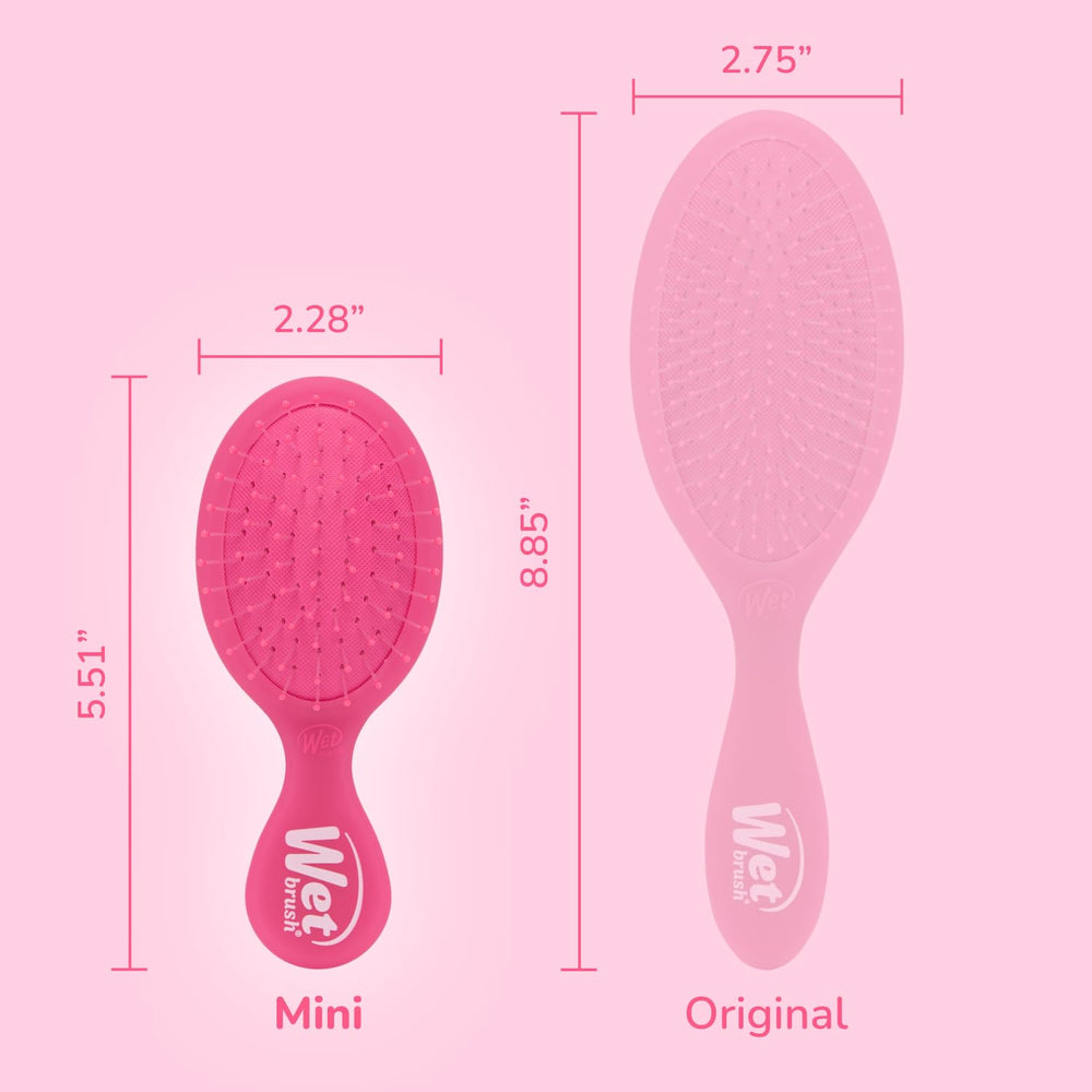 Wet Brush Mini Detangler, perfecto para viaje, peinado rápido en cualquier lugar.