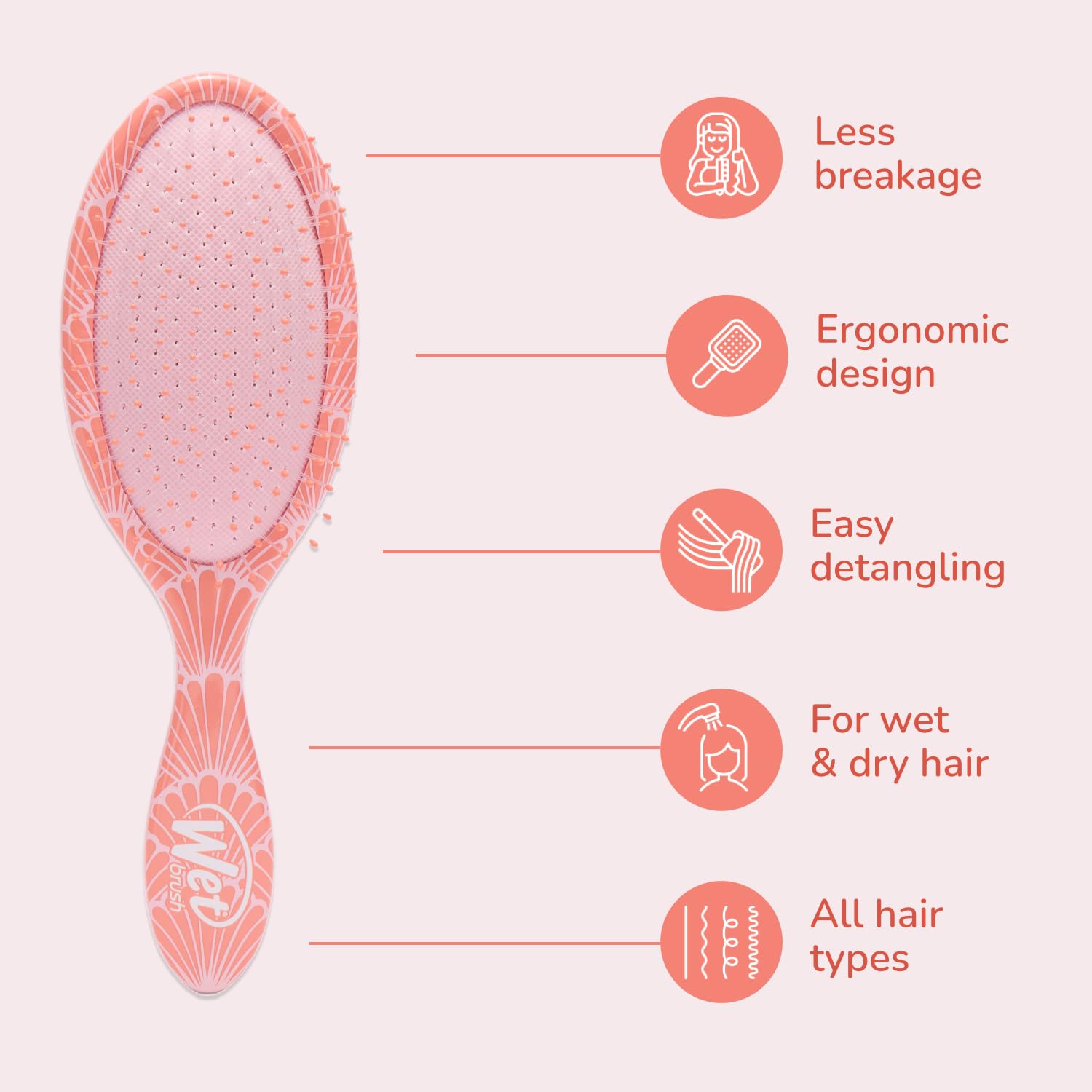 Cepilla cabello seco sin dolor con el Original Desenredante Wet Brush
