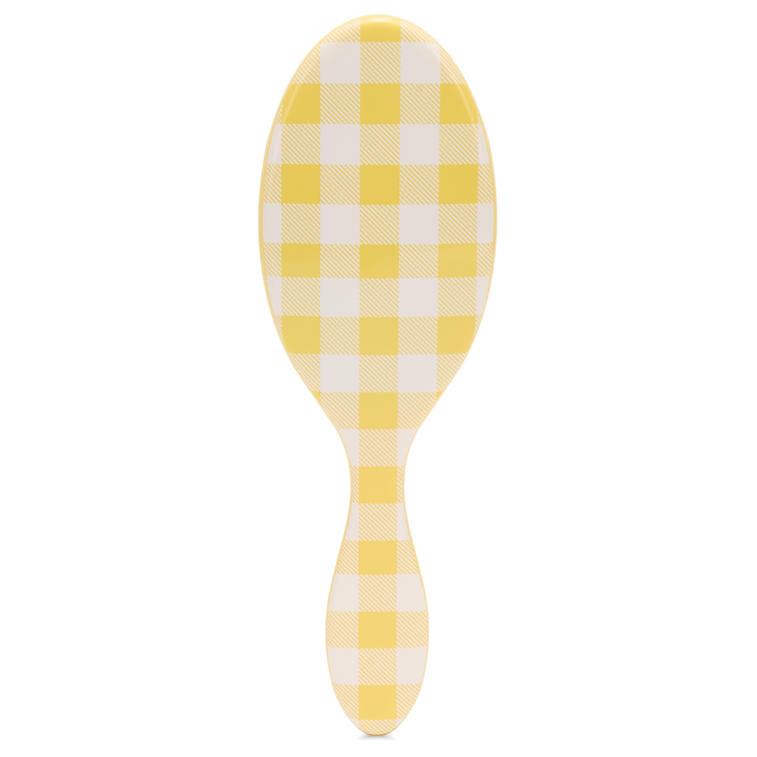 Wet Brush Original Detangler frente dorado-gingham: desenreda con suavidad en cabello húmedo o seco.