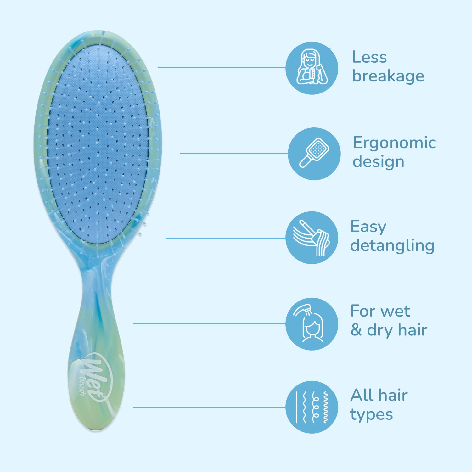 Wet Brush IntelliFlex con puntas flexibles para deslizamiento suave
