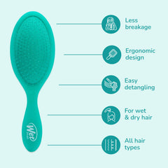 Puntas flexibles del Wet Brush reducen dolor durante el peinado diario.
