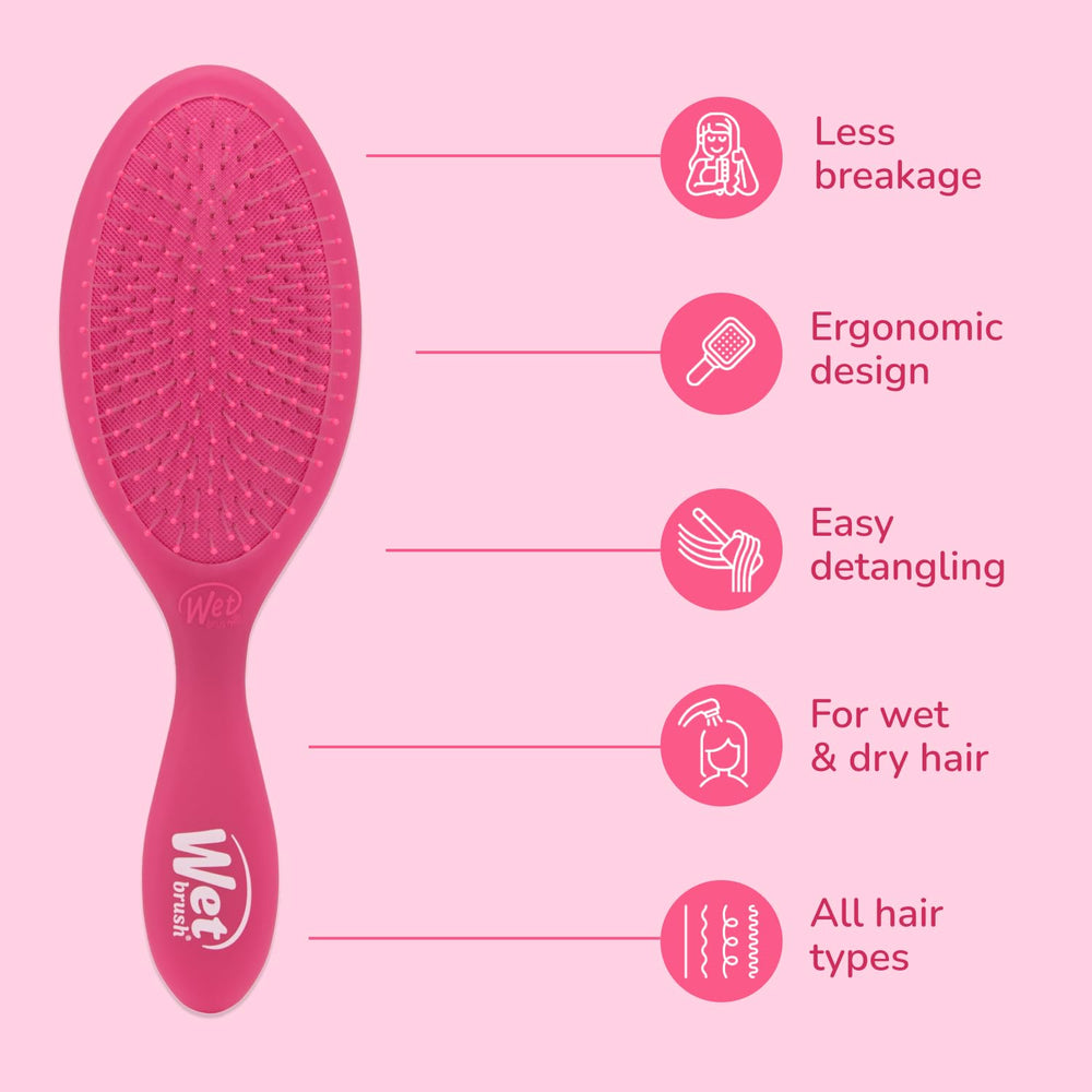Wet Brush Original Detangler, ideal para uso diario con cabello liso, rizado u ondulado.