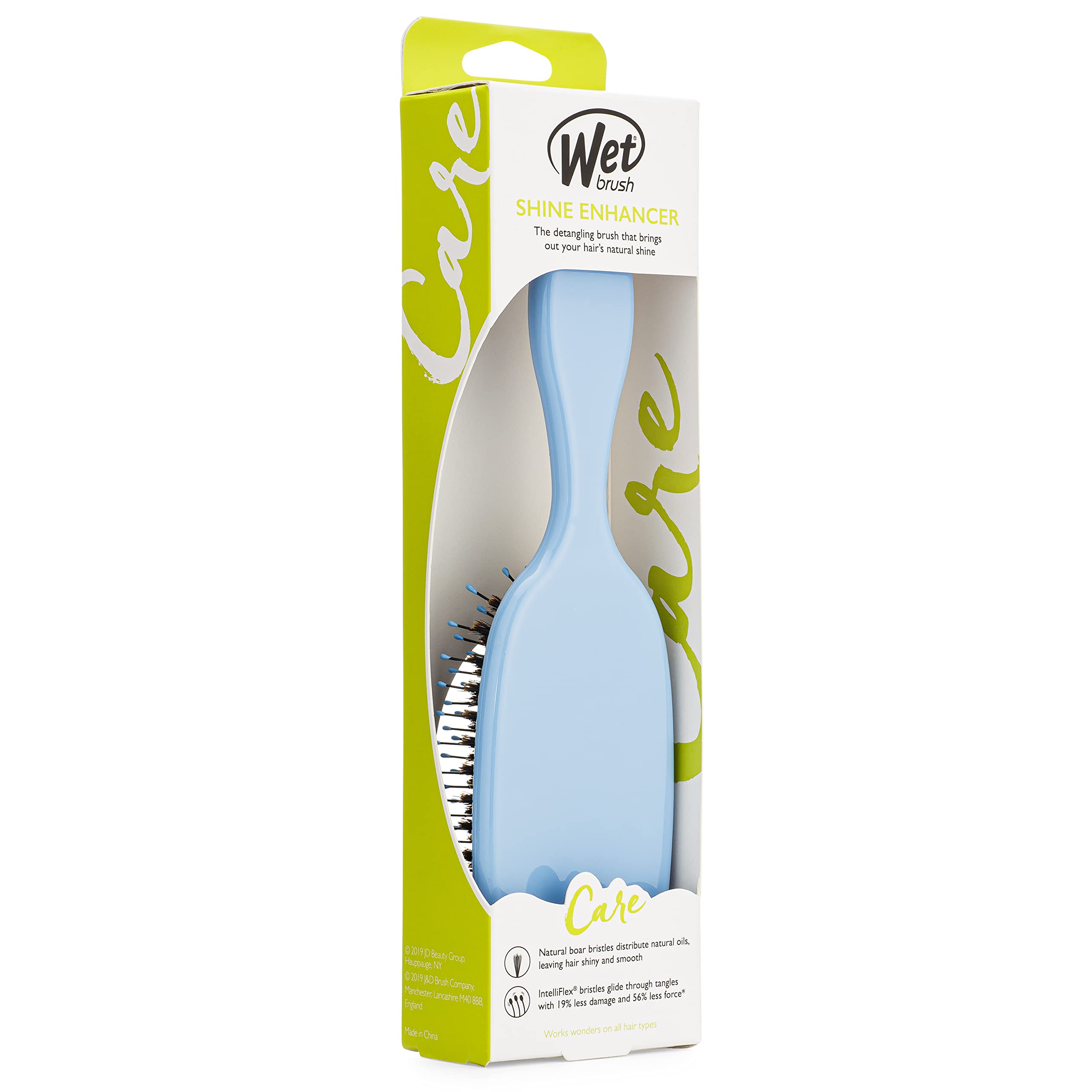 Apariencia de acabado suave que reduce frizz con Wet Brush Shine Enhancer