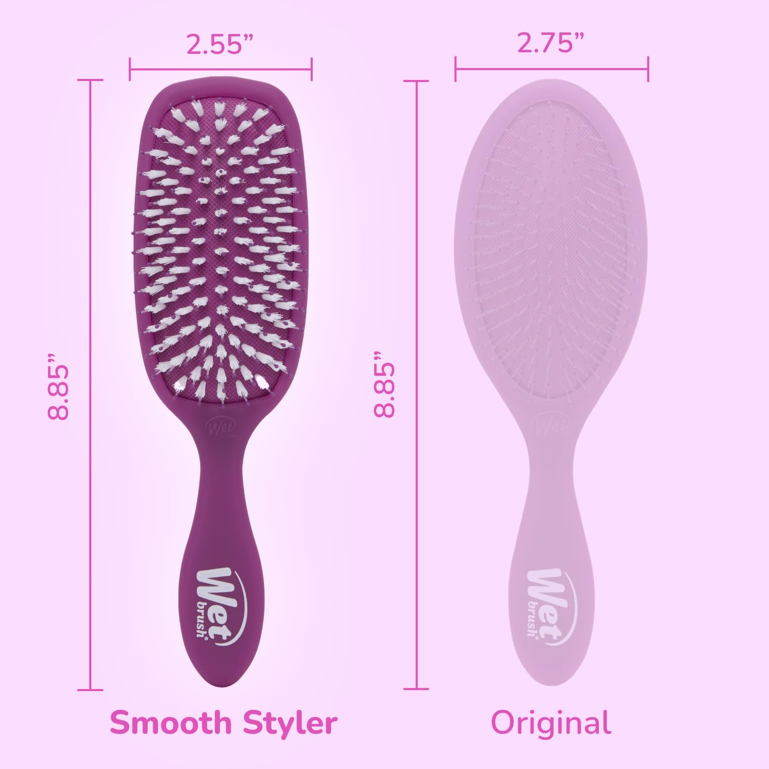 Wet Brush Smooth Styler diseño morado-escarcha elegante.