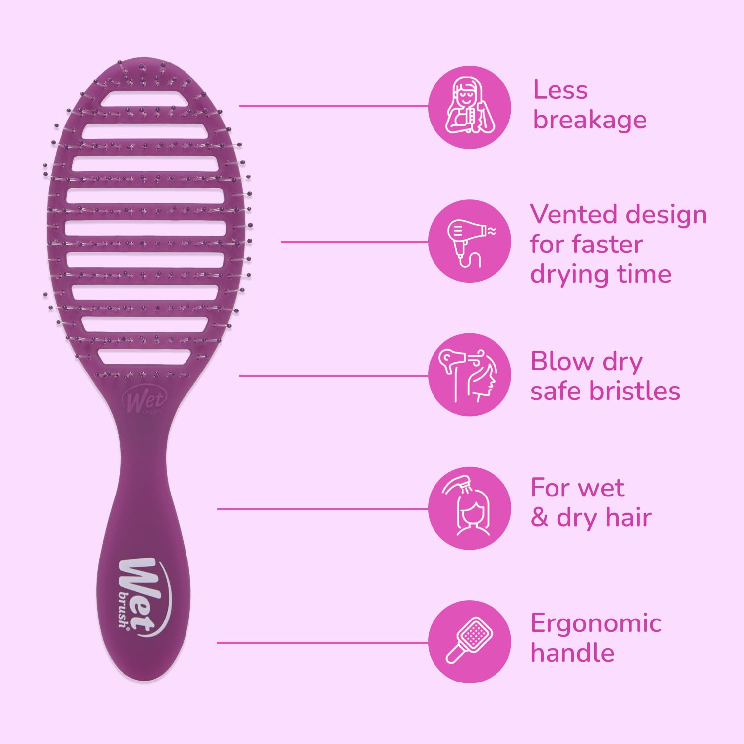 Wet Brush Speed Dry, desenreda con el secador sin tirar del cabello.