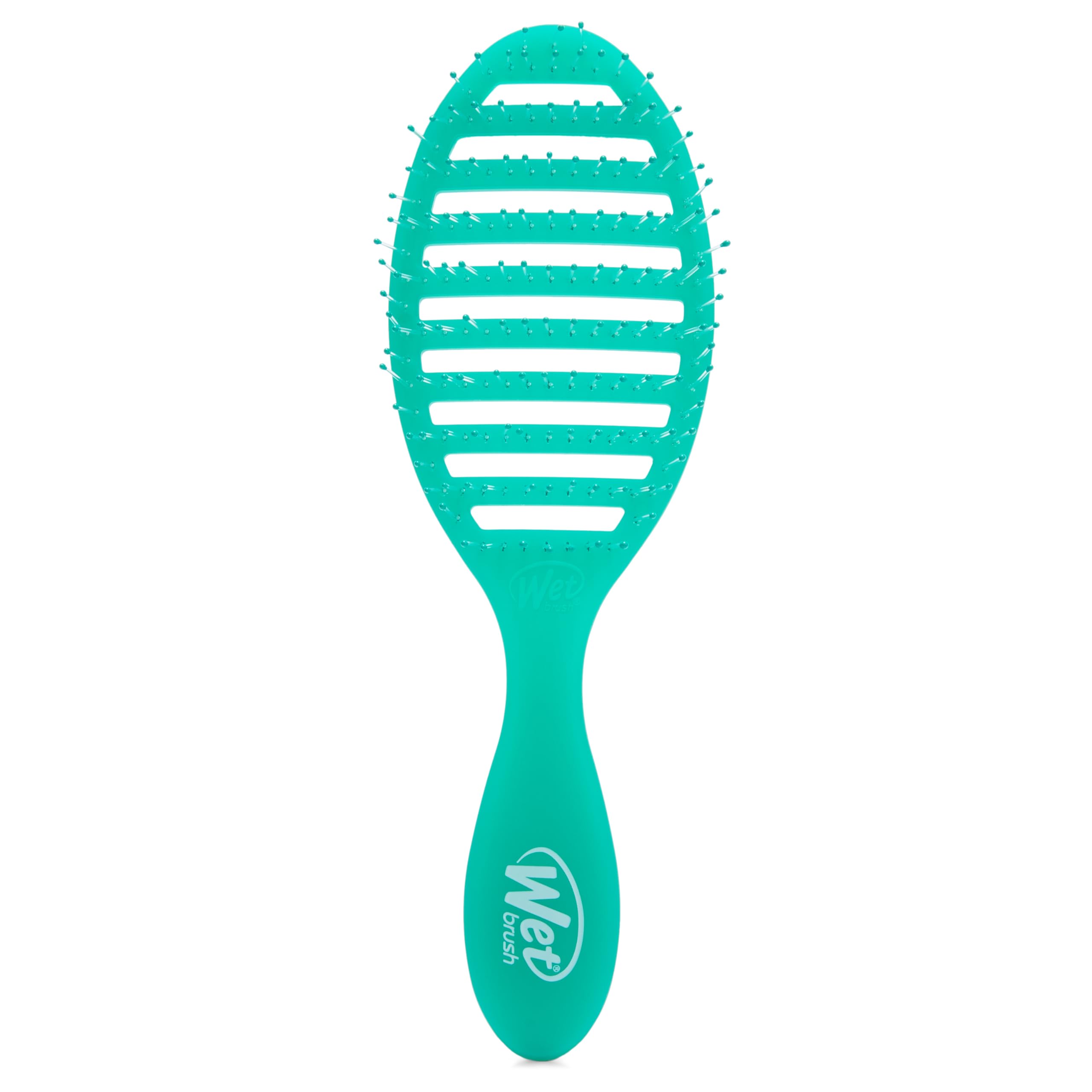 Cepillo Wet Brush Speed Dry Verde Jugo, diseño ventilado para secado más rápido