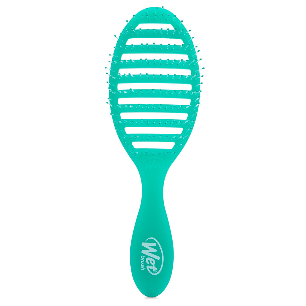 Cepillo Wet Brush Speed Dry Verde Jugo, diseño ventilado para secado más rápido