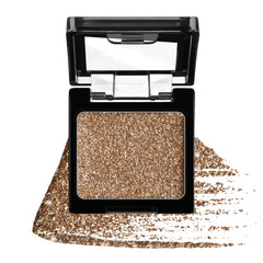 wet n wild Color Icon Glitter Eyeshadow Shimmer Brass tono bronce en primer plano.