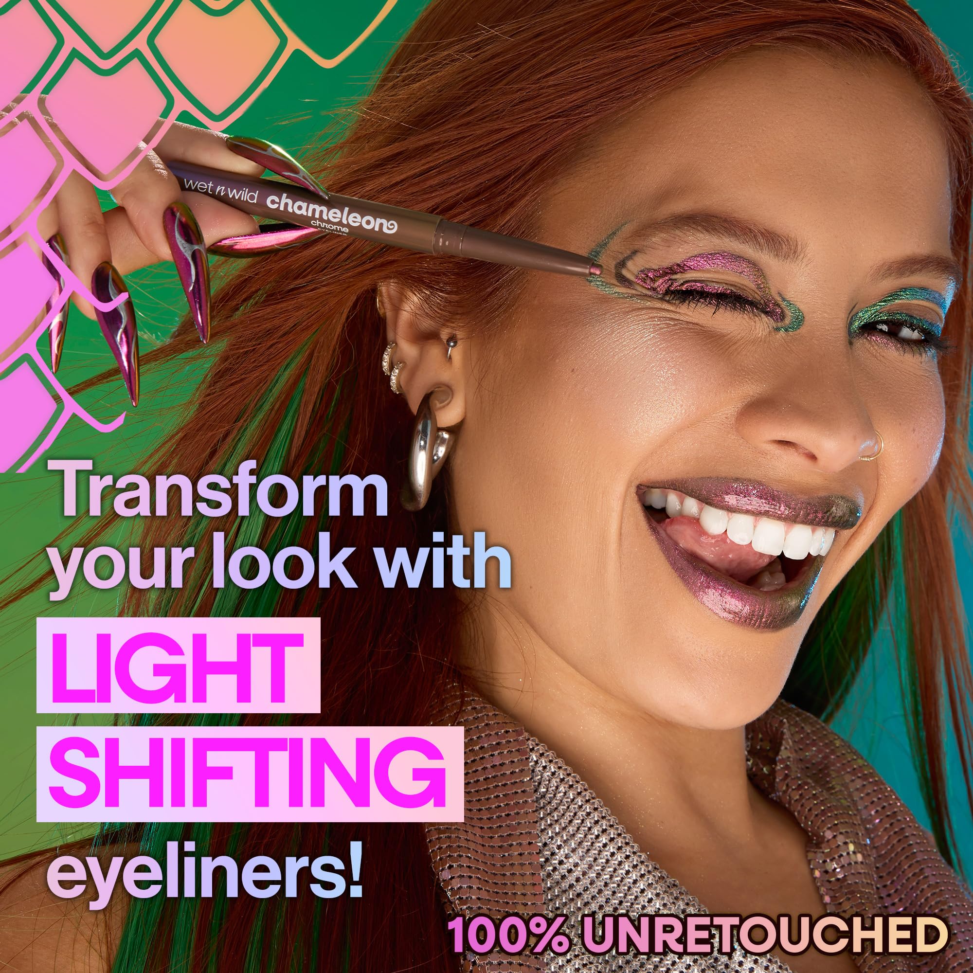 wet n wild Delineador Chameleon Chrome cambia de color dinámico según la iluminación para estilos versátiles