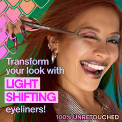 wet n wild Delineador Chameleon Chrome cambia de color dinámico según la iluminación para estilos versátiles