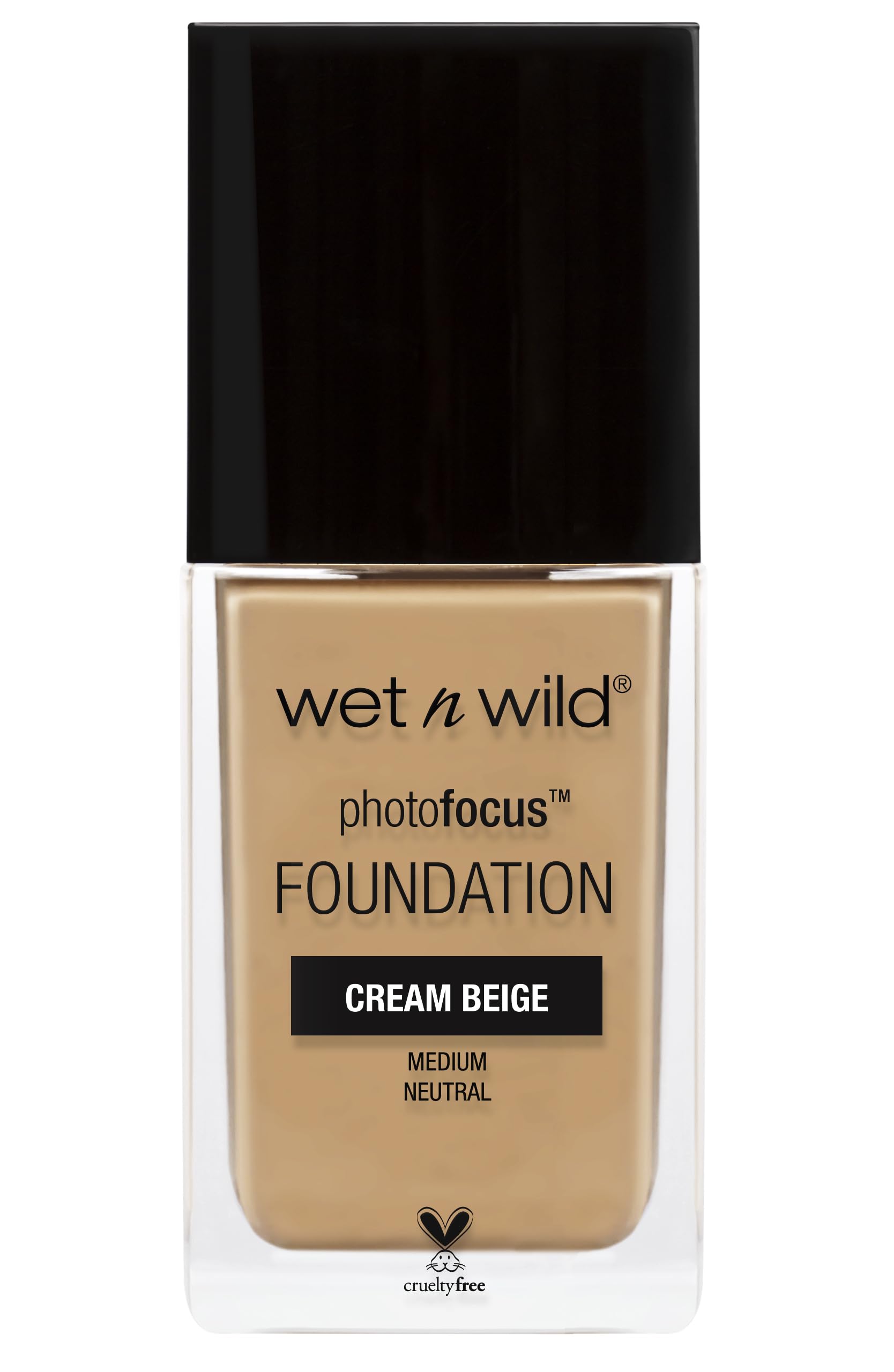 base Photo Focus Matte de wet n wild en botella, acabado mate para cámara.