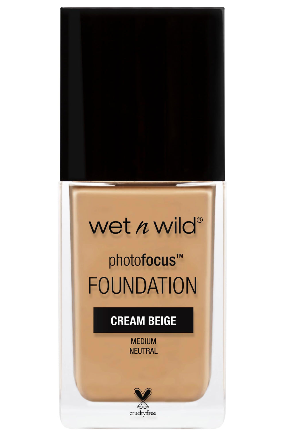 base Photo Focus Matte de wet n wild en botella, acabado mate para cámara.