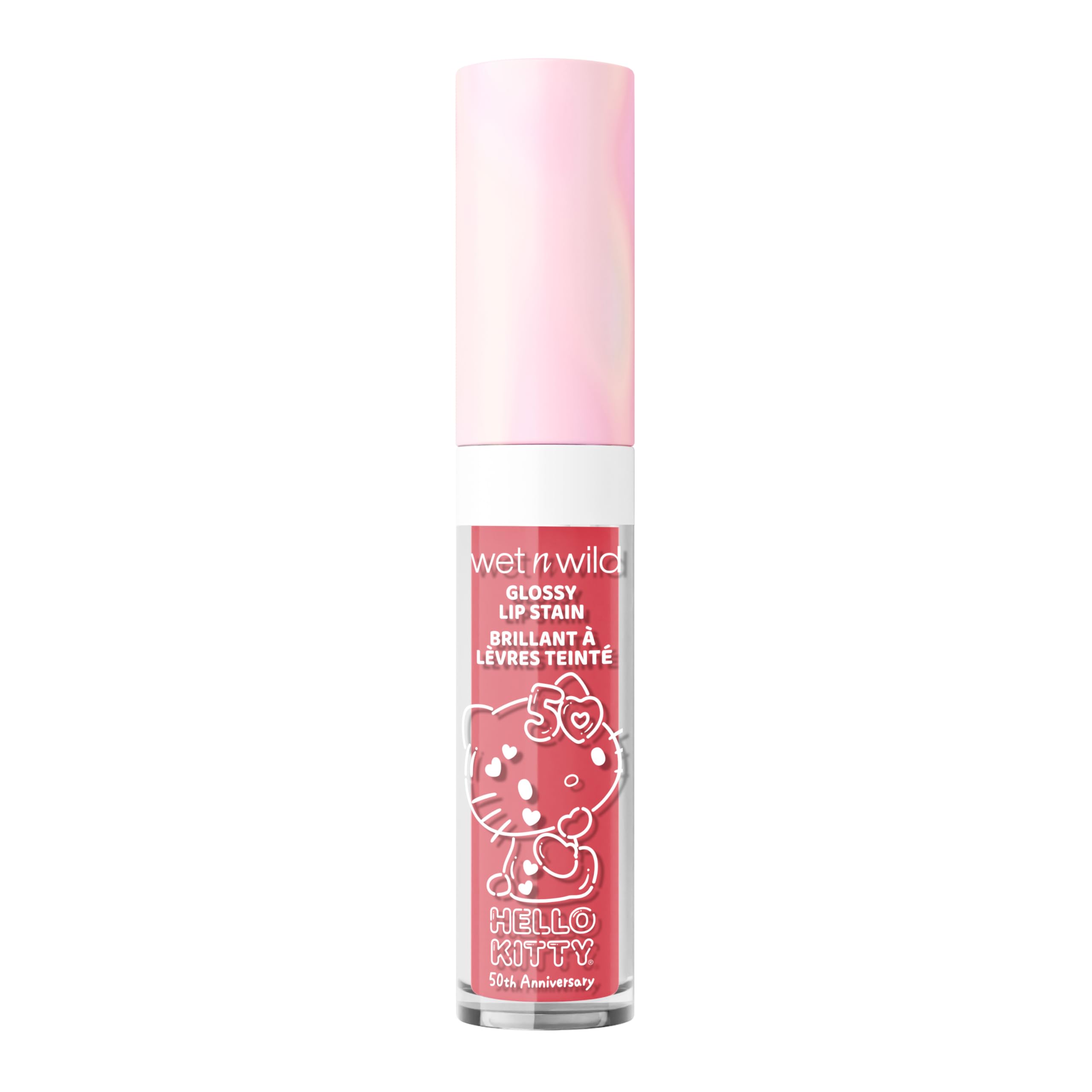 wet n wild Hello Kitty Glossy Lip Stain brillo suave que ilumina.