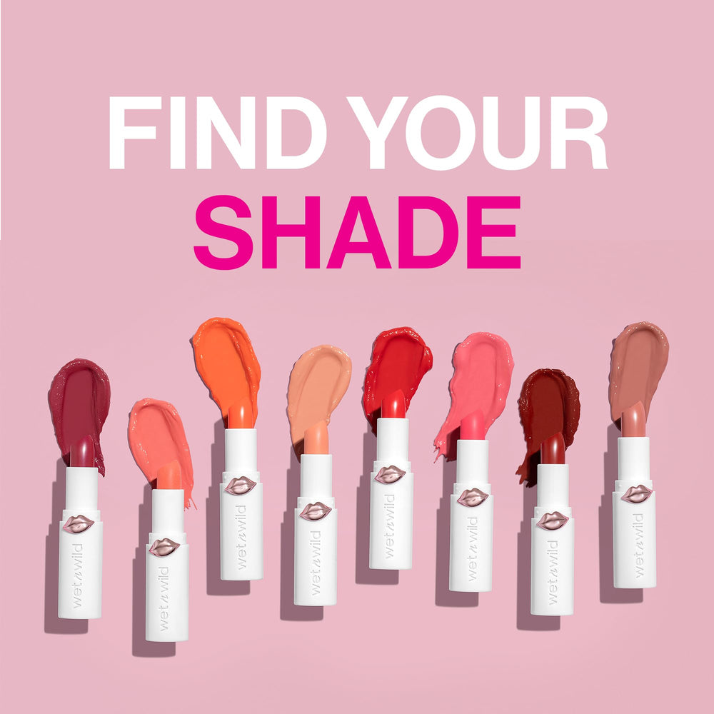 wet n wild Mega Last Brillo Alto Labial, aplicación cremosa para tono uniforme.