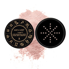 wet n wild MegaGlo polvito iluminador suelto para la cara, crea resplandor sutil y duradero.