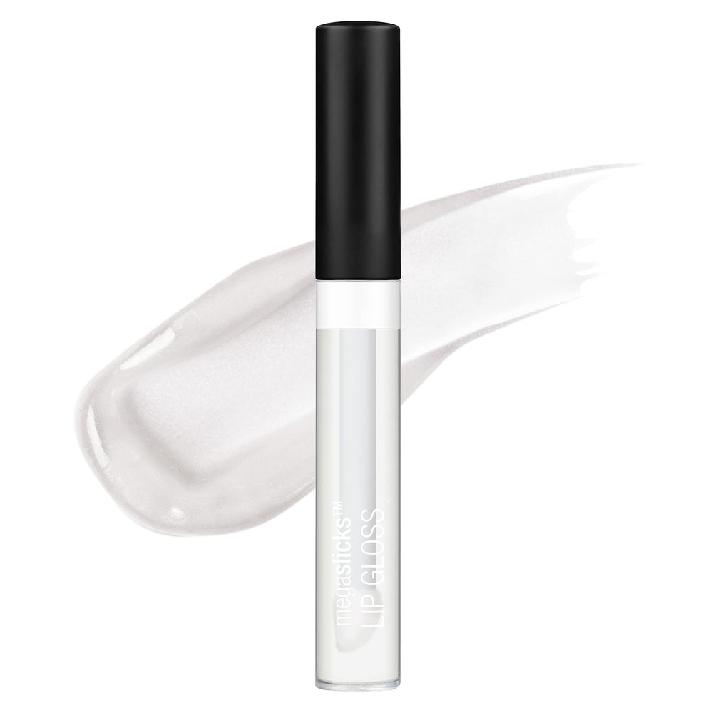 wet n wild MegaSlicks brillo labial cristal claro, hidratación suave y brillo duradero.