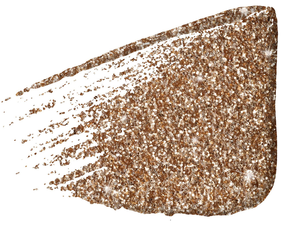 wet n wild Color Icon Glitter Eyeshadow Shimmer Brass muestra acabado brillante y suave.