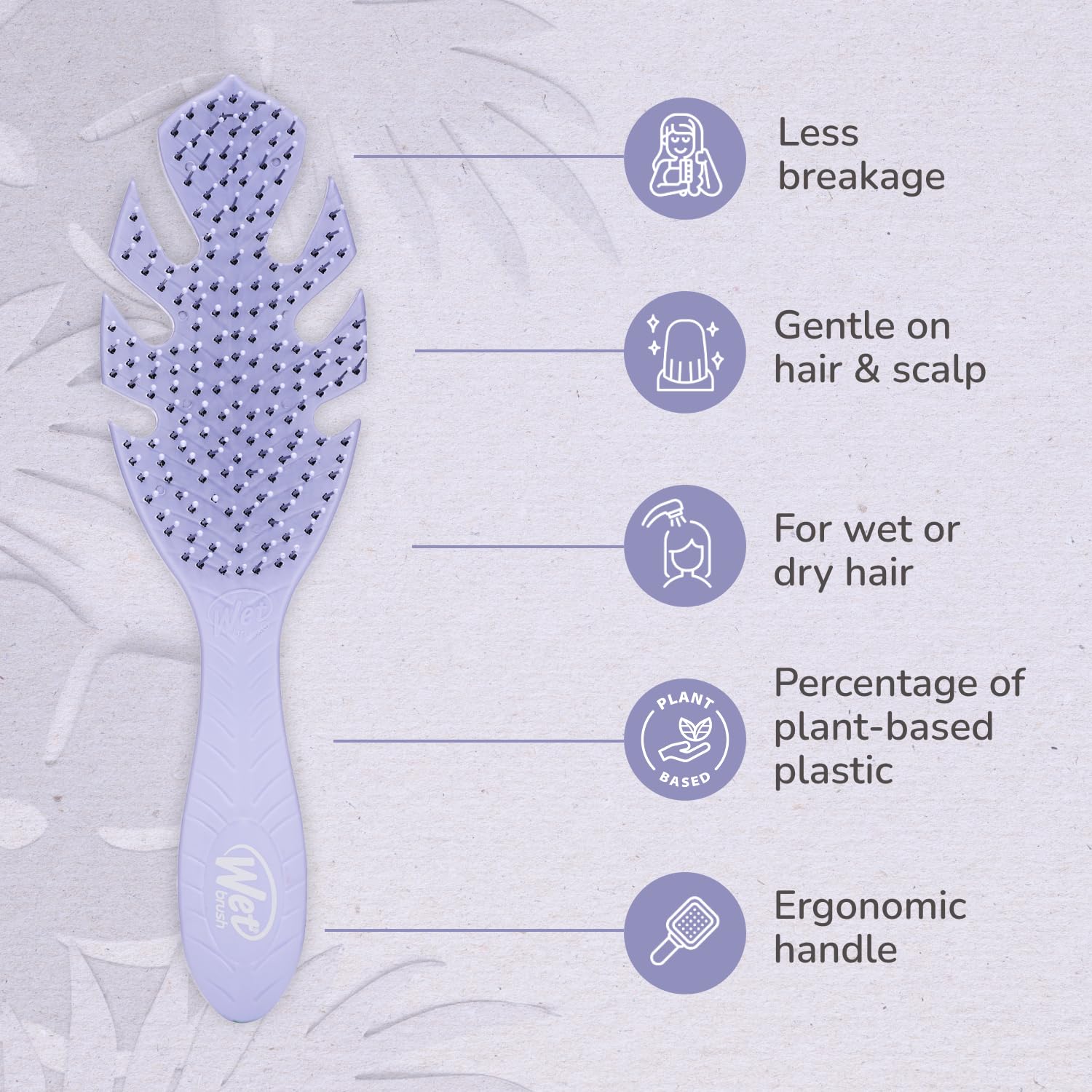 Deslizamiento suave con Wet Brush Go Green Desenredante Purple