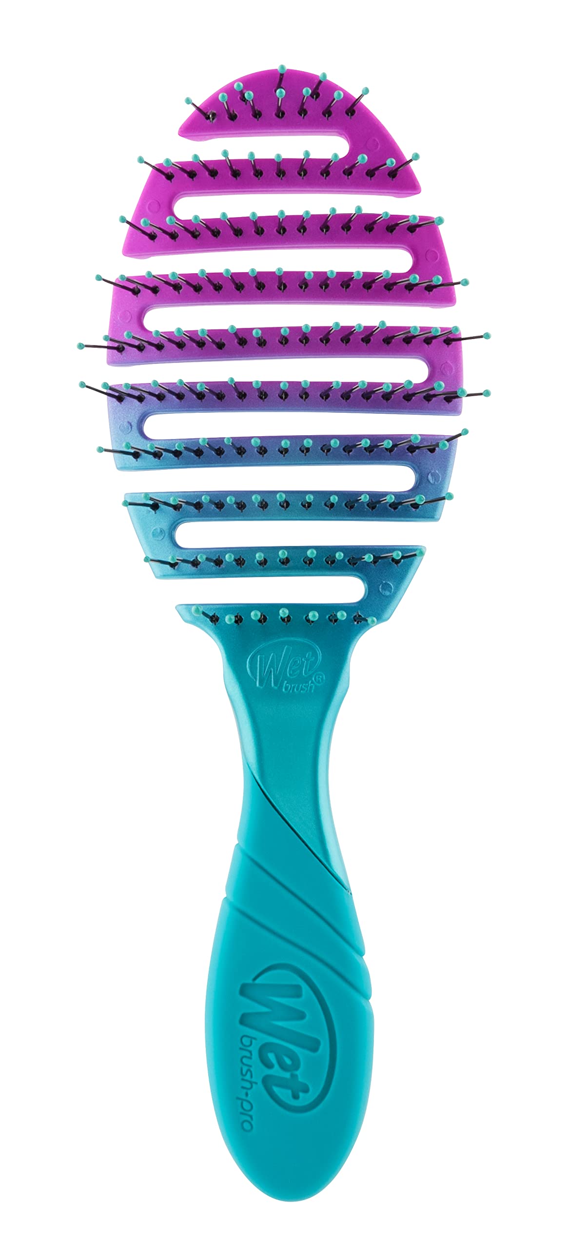 Brosse Wet Brush Pro Flex Dry ombre bleu-vert démêlage rapide et efficace.