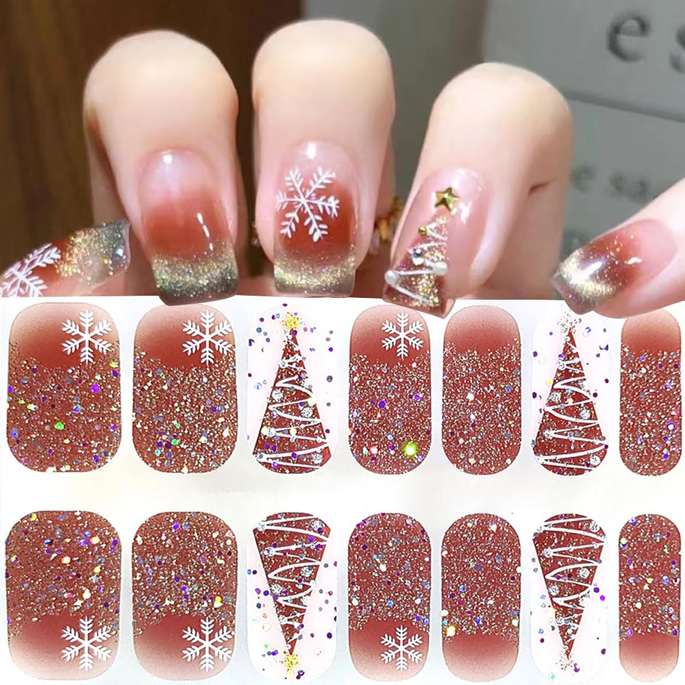 wfbbkp pegatinas uñas navidad guirnaldas destellos brillantes para uñas