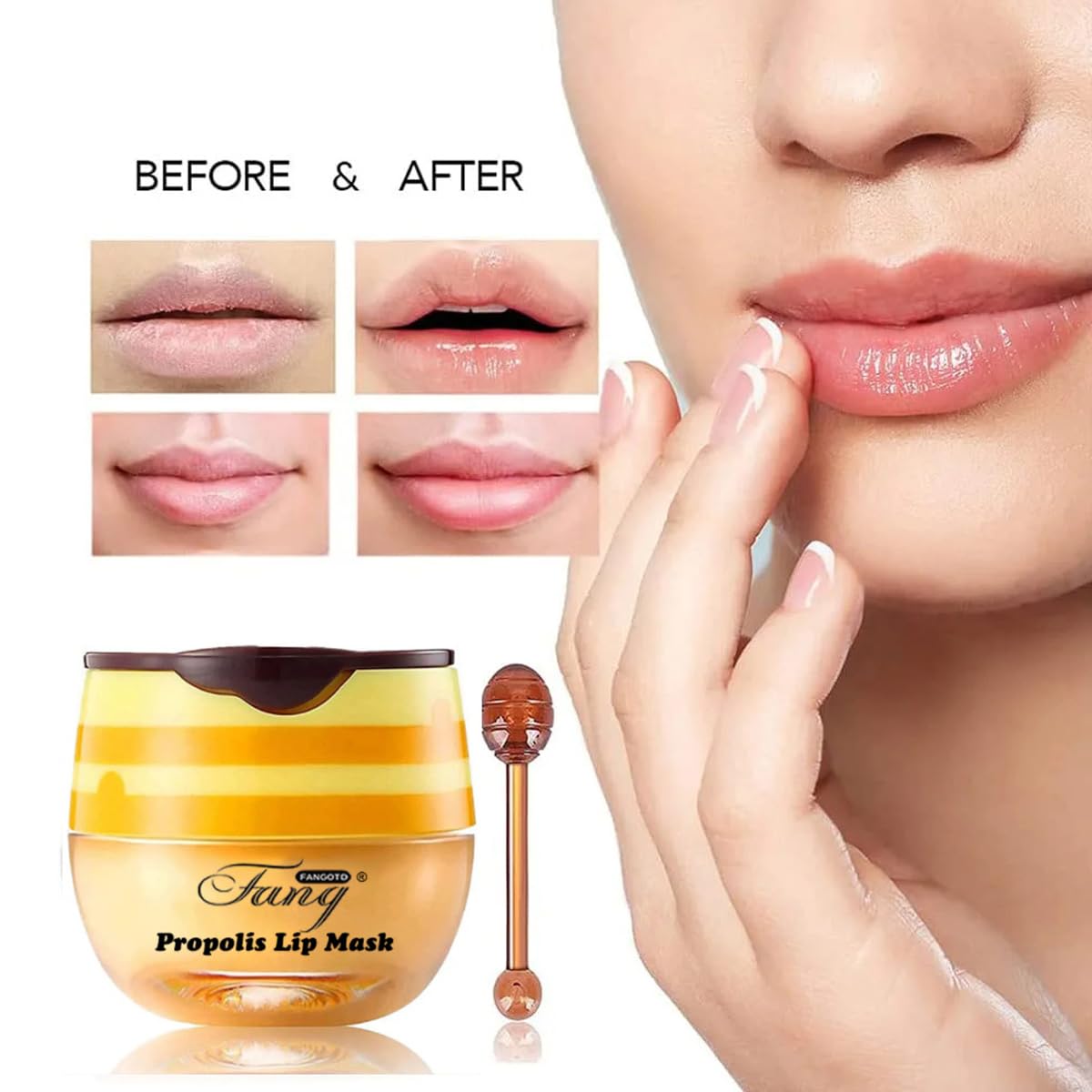 Mascarilla labial WFWJ propóleo sandía exfolia suavemente los labios.