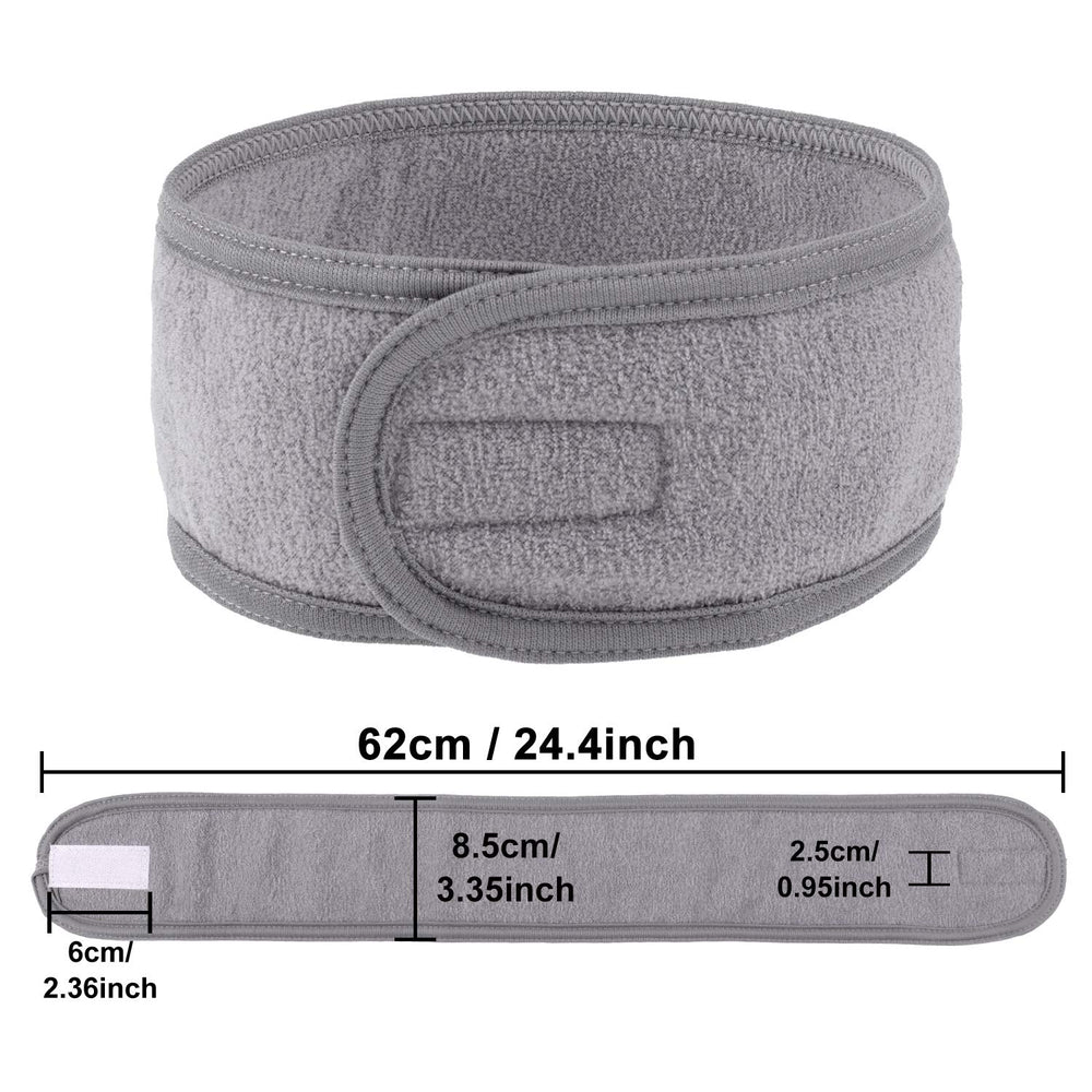 Whaline banda spa gris para uso diario y cuidado facial, absorbente y cómoda