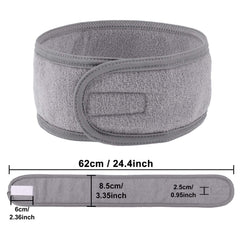 Whaline banda spa gris para uso diario y cuidado facial, absorbente y cómoda