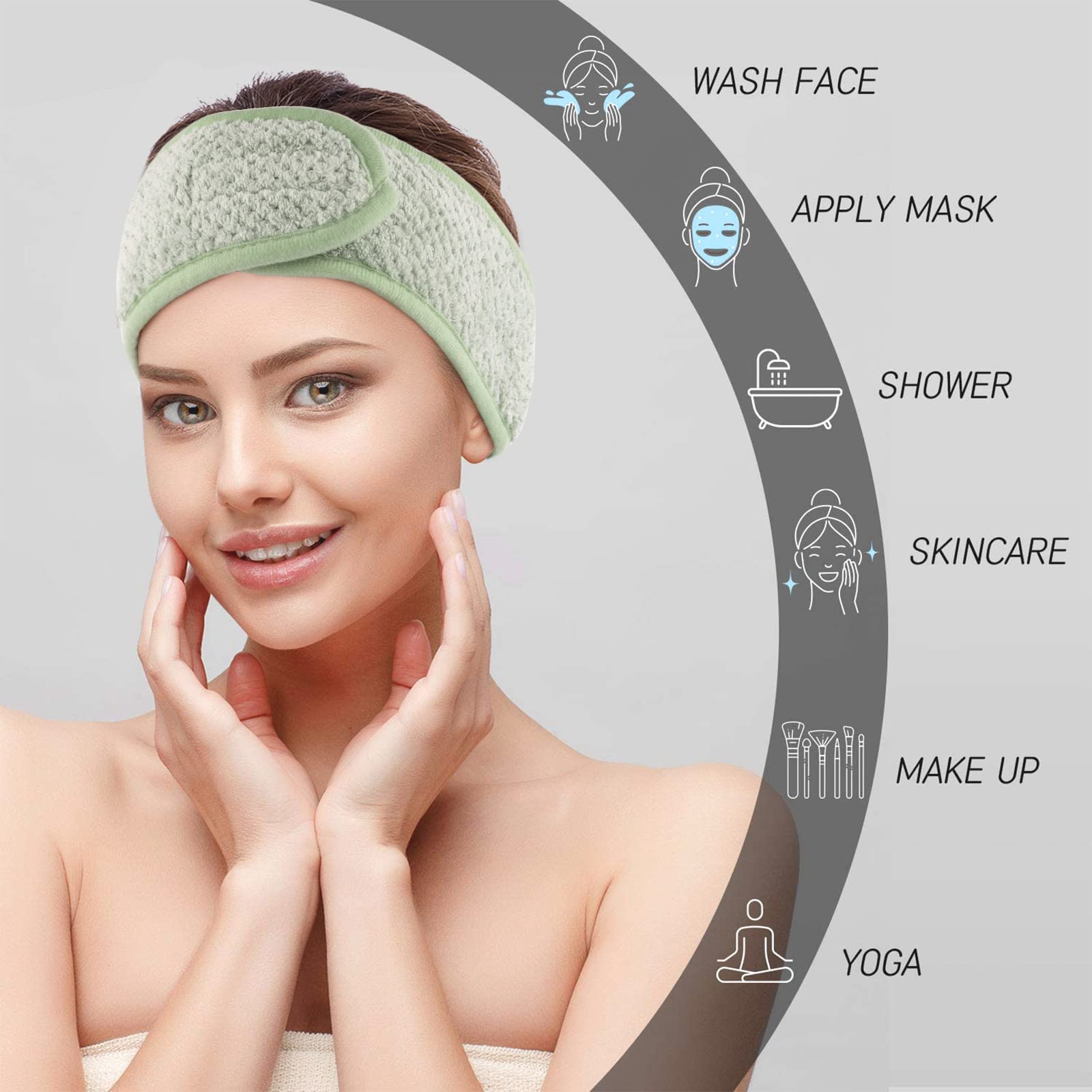 Whaline diadema para lavado facial durante cuidado diario