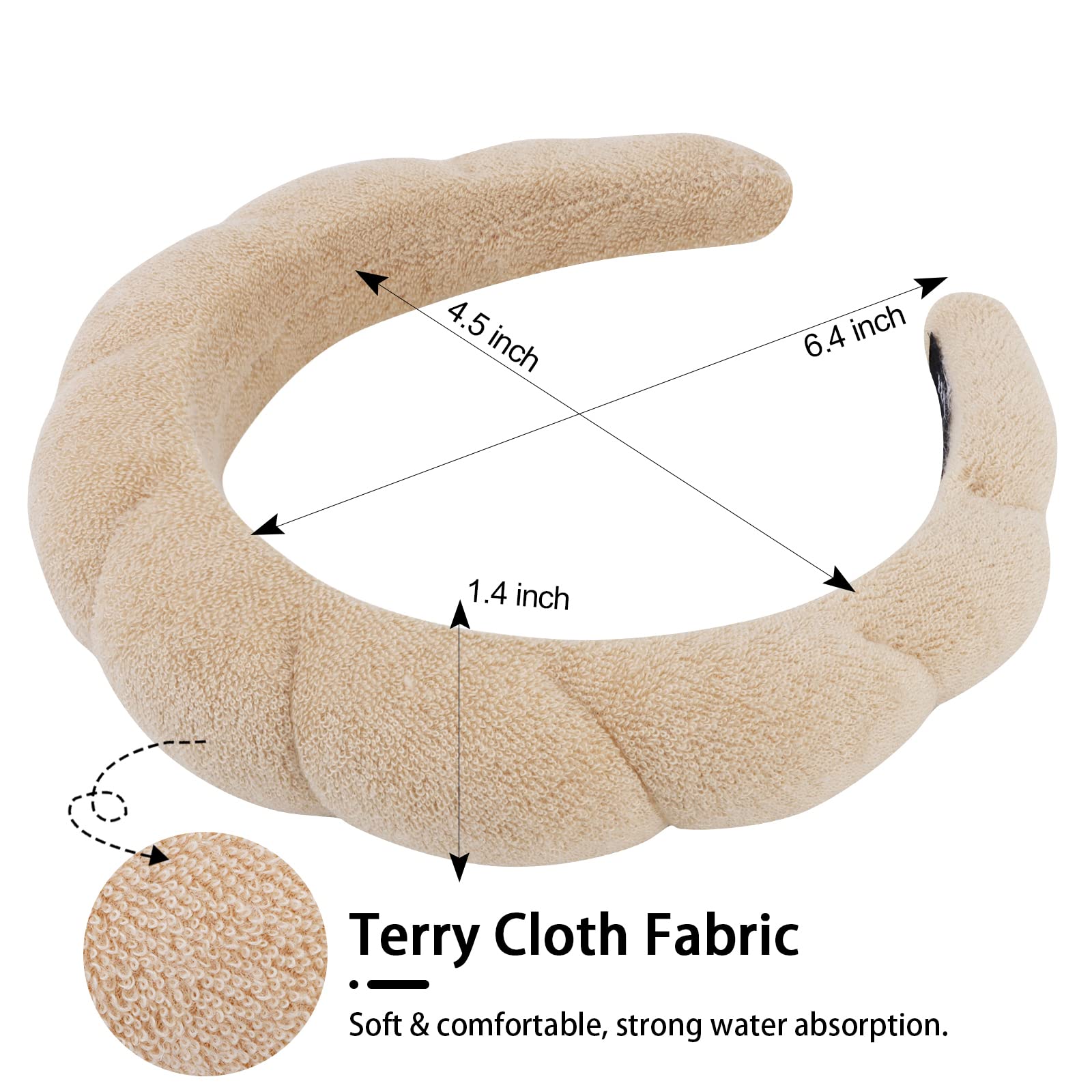 WHAVEL banda absorbente de felpa terry, confort suave durante la rutina diaria.