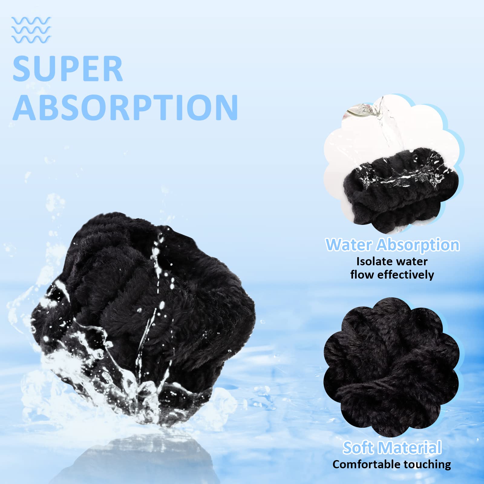 WHAVEL pulseras para lavado de cara absorbentes protegen la ropa