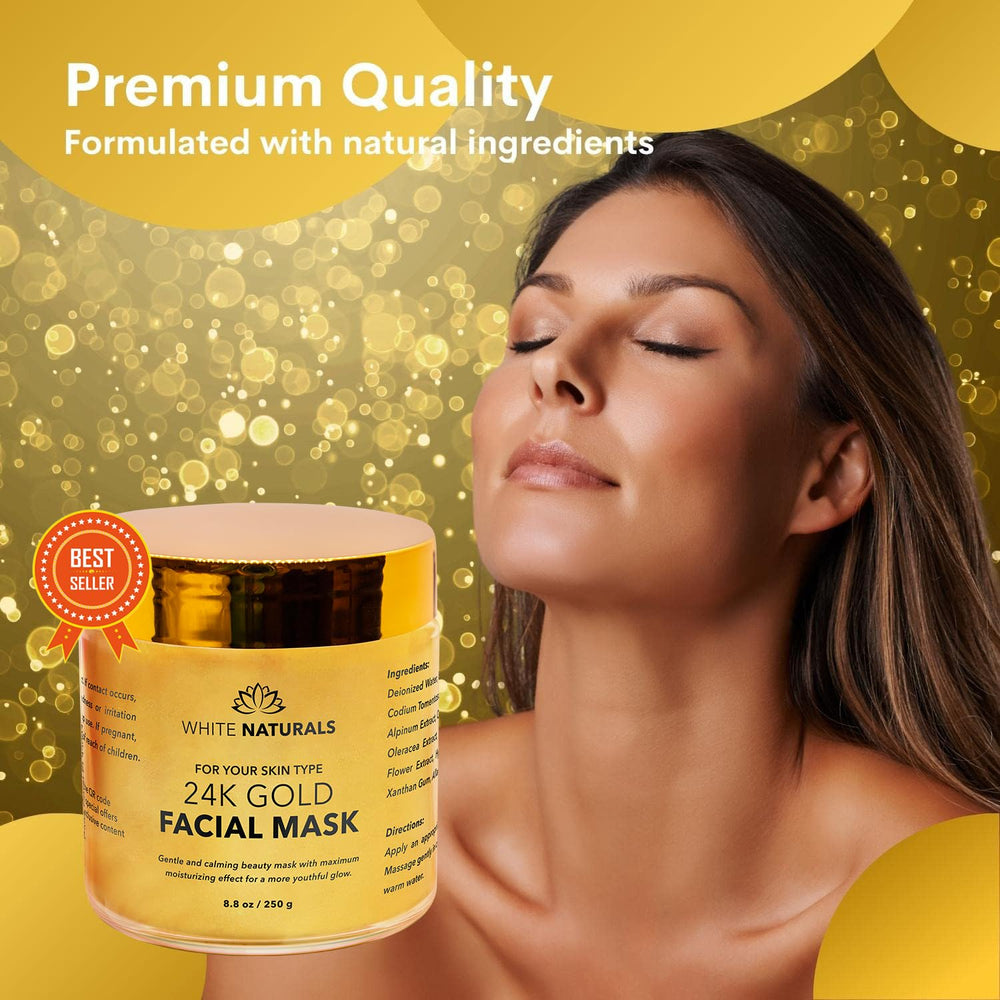 White Naturals 24K oro mascarilla: efecto antiarrugas suave para una apariencia fresca.
